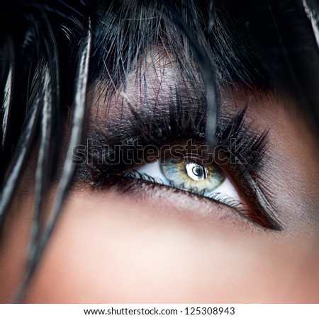 Eye Makeup. Smoky Eyes. Smokey Eyes Make-up close-up. Black Eyeshadow
