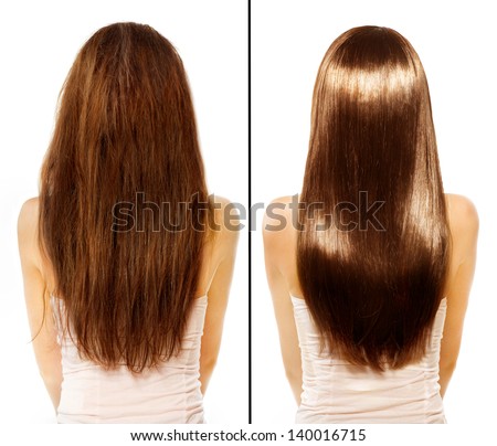 Similar – Image, Stock Photo At the hairdresser-after the color comes the heat