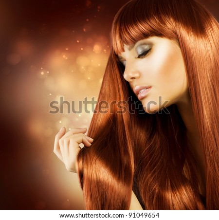 stock photo : Beautiful Woman with Healthy Long Hair