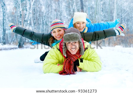 Happy Family Outdoors. Snow.Winter Vacations