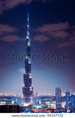 DUBAI, UAE. - NOVEMBER 29 : Burj Dubai - tallest building in the world, at 828m. on November 29, 2011 in Dubai, UAE.