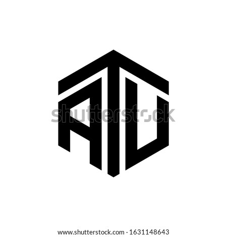 ATU Letter Logo Design polygon Monogram Icon Vector Template