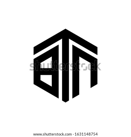 BTN Letter Logo Design polygon Monogram Icon Vector Template