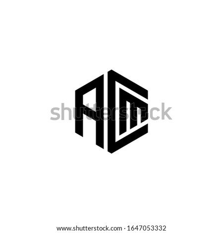 ACM Letter Logo Design polygon Monogram Icon Vector Template