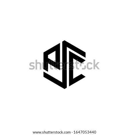 PSC Letter Logo Design polygon Monogram Icon Vector Template