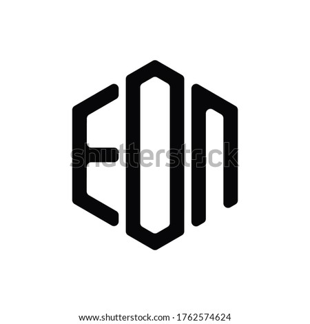 EON Letter Logo Design polygon rounded Monogram Icon Vector Template