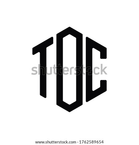 TOC Letter Logo Design polygon rounded Monogram Icon Vector Template