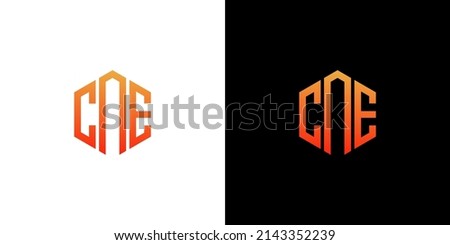 CNE Letter Logo Design polygon Monogram Icon Vector Template