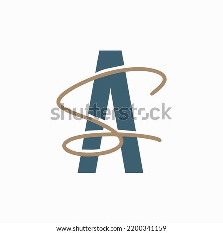 AS SA Letter vintage classic logo vector image