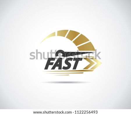 Speed, vector logo racing event, with the main elements of the modification speedometer