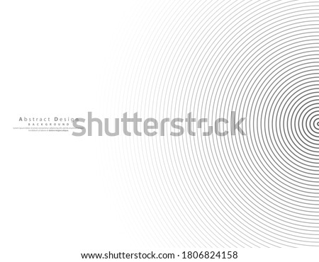 Abstract halftone concentric circle background. Gradient retro line pattern design. Monochrome graphic. Circle for sound wave. vector illustration