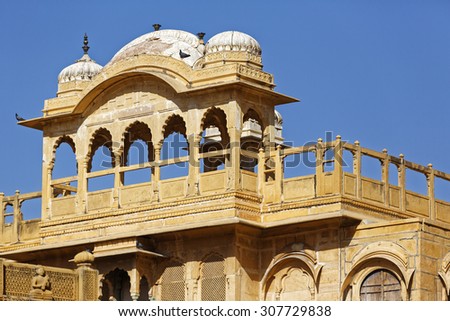 detail from Royal Palace house in Golden city Jaisalmer,India
