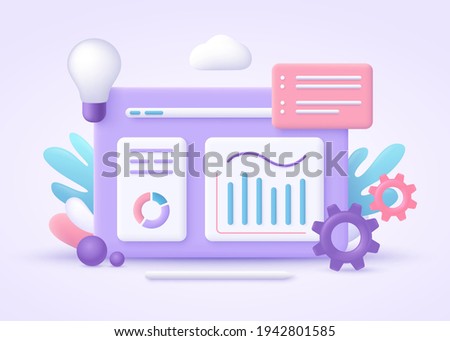 Business intelligence concept, 3d vector illustration.