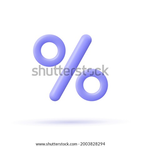 Percent sign. Percentage, discount, sale, promotion concept. 3d vector icon illustration.