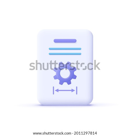 Project task management and effective time planning tools. Project detail icon. 3d vector illustration.