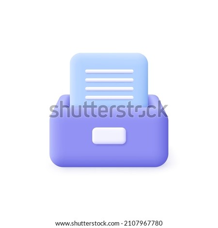 Archive storage, archive folders. 3d vector icon. Cartoon minimal style.