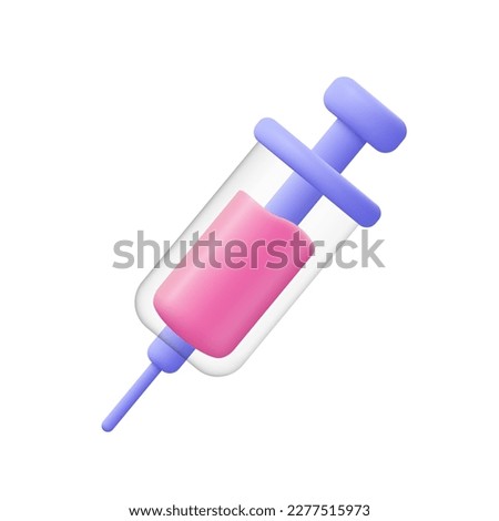 Syringe for medical injection, vaccination. Medicine, medical equipment concept. 3d vector icon. Cartoon minimal style.