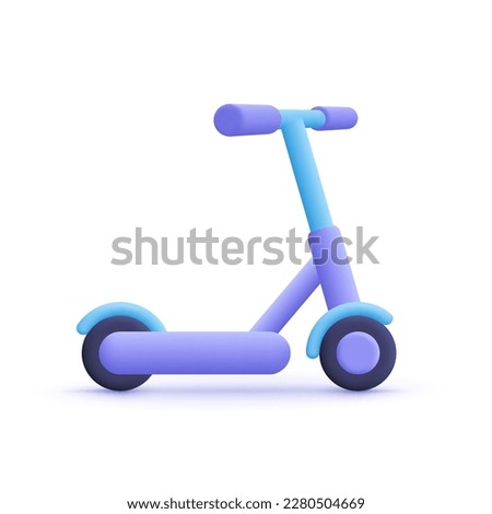 Electric kick scooter. 3d vector icon. Cartoon minimal style.