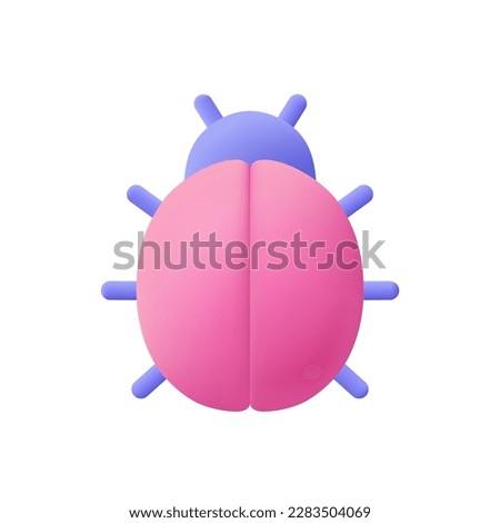 Bug, beetle. Find errors, software testing concept. 3d vector icon. Cartoon minimal style.