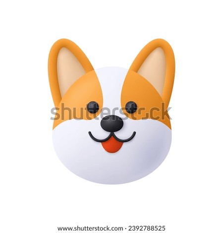 Corgi dog. 3d vector icon. Cartoon minimal style.