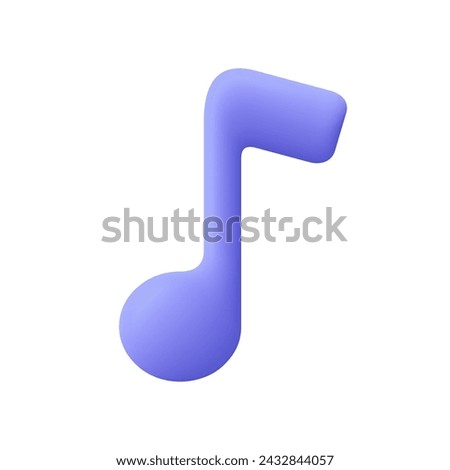 Music note. Musical sound, musical symbols, melody concept. 3d vector icon. Cartoon minimal style.