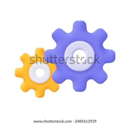 Cogwheel gear, setting symbol. Technical support, repair, optimization and workflow concept. 3d vector icon. Cartoon minimal style.