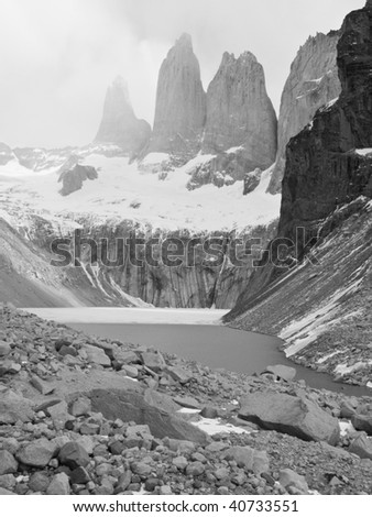 Las Torres del Paine Black & White Portrait Chile National Park