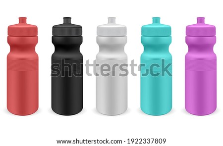 Similar – Image, Stock Photo Water bottle on pink background close-up