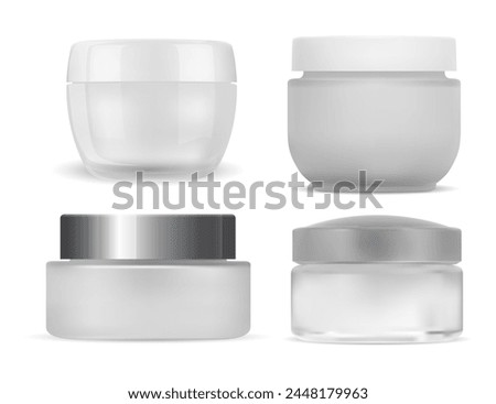 Similar – Image, Stock Photo Three glass jar container full with dried raw pasta in an empty room