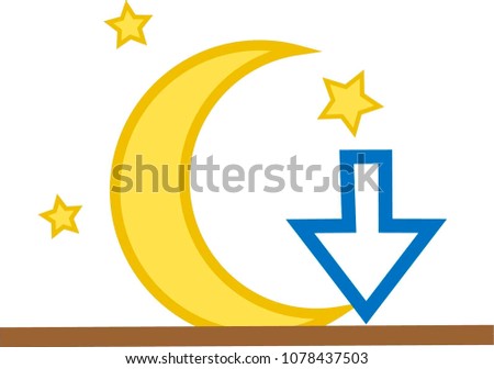moonset icon vector element weather 