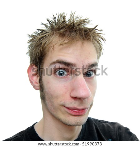 Young White Caucasian Teenage Adult Male Staring At The Camera With ...