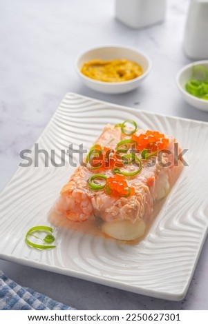 Similar – Image, Stock Photo Jellied fish with caviar and vegetables