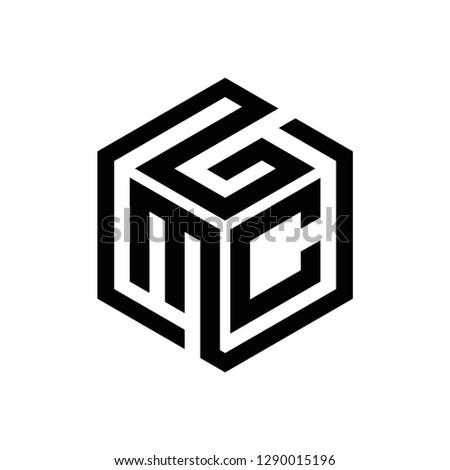 gmc logo design , initial logo , geometric , vector , icon