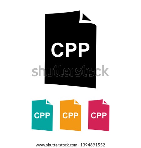 cpp file format icon vector design