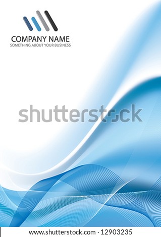 Corporate Business Template Background (Blue Wave Design) Stock Vector ...