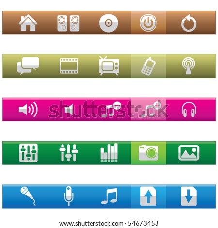 Internet and Multimedia Icon Set.