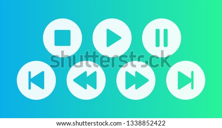 Buttons for player play, stop, pause, fast forward ant etc Vector illustration