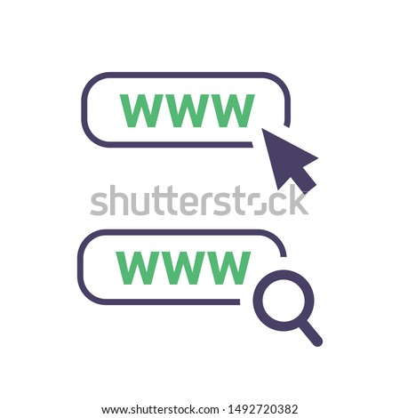World wide web icon in trendy outline style design. Vector graphic illustration. Click on url, search url