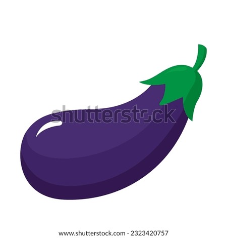 Eggplant outline icon vegetable vector illustration isolated on white eps 10