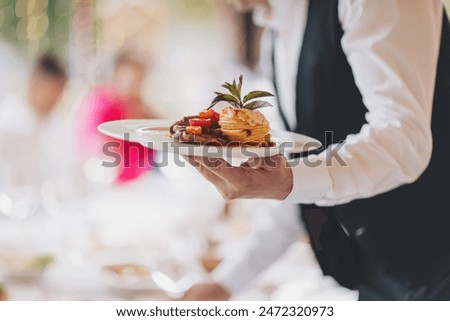 Image, Stock Photo Stylish served salad with tomatoes and herbs