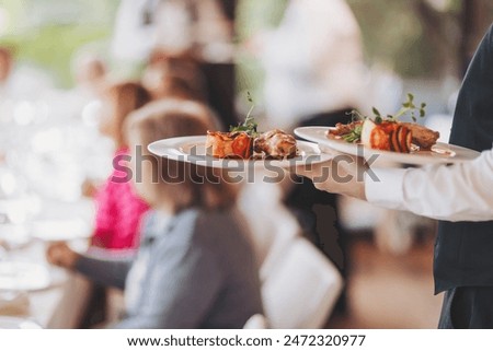 Similar – Image, Stock Photo Stylish served salad with tomatoes and herbs