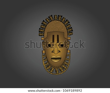 Benin Ivory Mask; A miniature sculptural portrait in ivory of the powerful Queen Mother Idia of the 16th century Benin Empire, taking the form of an African traditional mask.