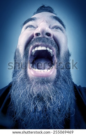 Unusual portrait of a bearded man