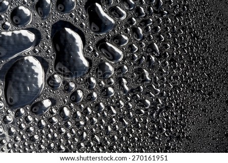 Water droplets on metal - a beautiful unusual texture