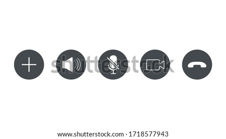 Video call icons set , Vector Illustration.