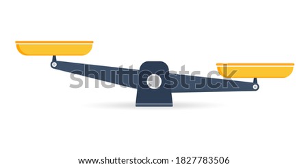 Scales icon. Scales, swing isolated on white background. Vector illustration.