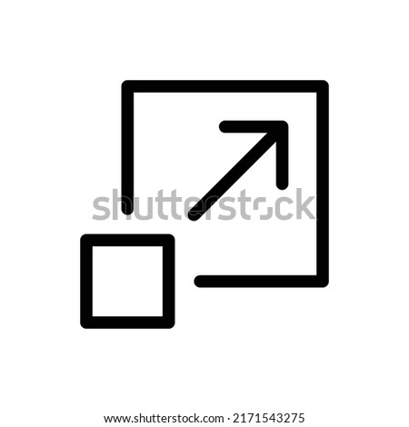 Extend, Widen, Develop, Increase, Scale Outline Icon. Extension vector symbol. Simple black icon