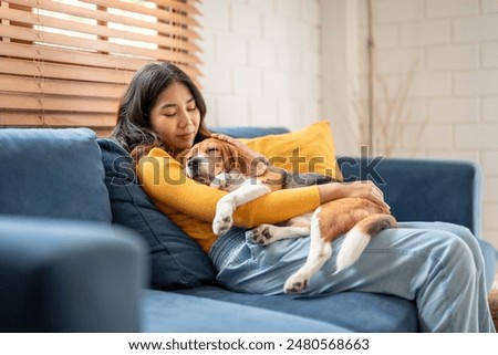 Similar – Image, Stock Photo Animal love | Doggy