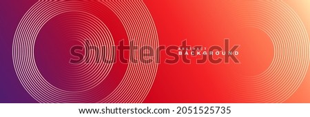 Abstract modern gradient horizontal template background. Trendy bright circle lines creative design. Minimal style graphic elements. Suit for poster, cover, banner, flyer, brochure, presentation