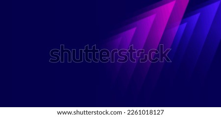 Abstract pink and blue arrows overlay on dark blue background. Modern diagonal geometric arrows shapes design. Dynamic motion. Futuristic technology concept. Vector illustration